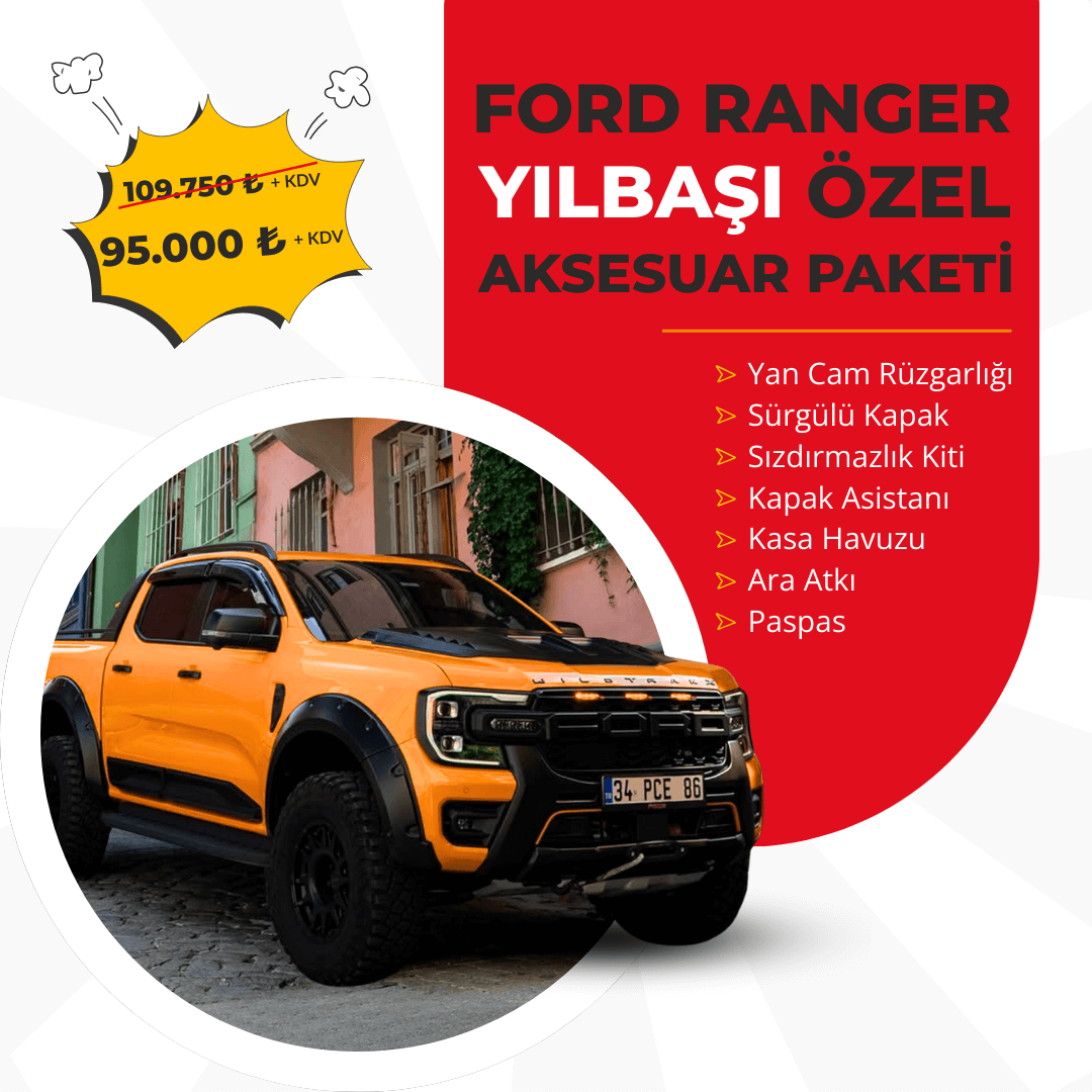 Yeni Ford Ranger Full Aksesuar Paketi | Sürgülü Kapak + 6 Parça Set | Yılbaşı Özel Kampanya