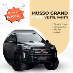 SsangYong Musso Grand Prestij ve Stil Paketi | Sürgülü Kapak + Rollbar + Yan Basamak | Yılbaşı Özel